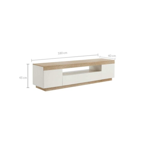 180cm tv shop unit white